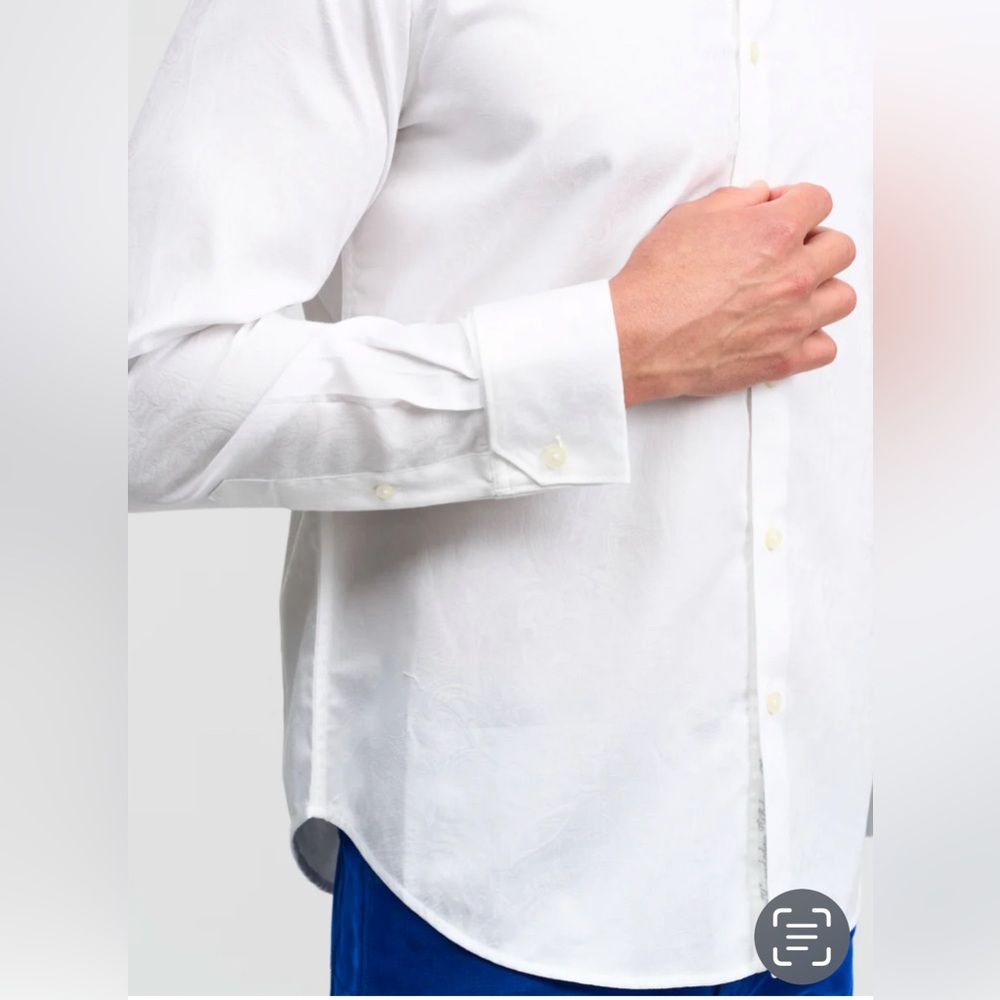 🤍Robert Graham • men’s white jacquard waycross long sleeve button down • M • NWT - Picture 5 of 11